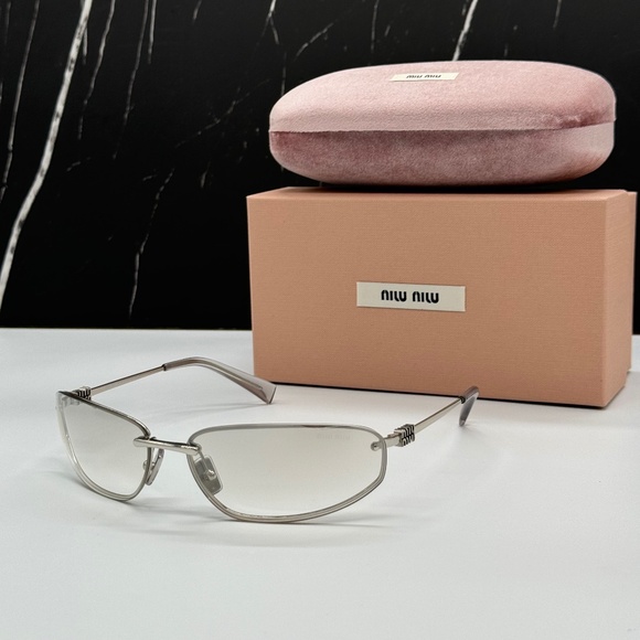 NEW SMU A50 1BC8H1 MIU MIU SILVER GREY MUA50S 1BC8H1 SHIELD WOMEN SUNGLASSES main image 11